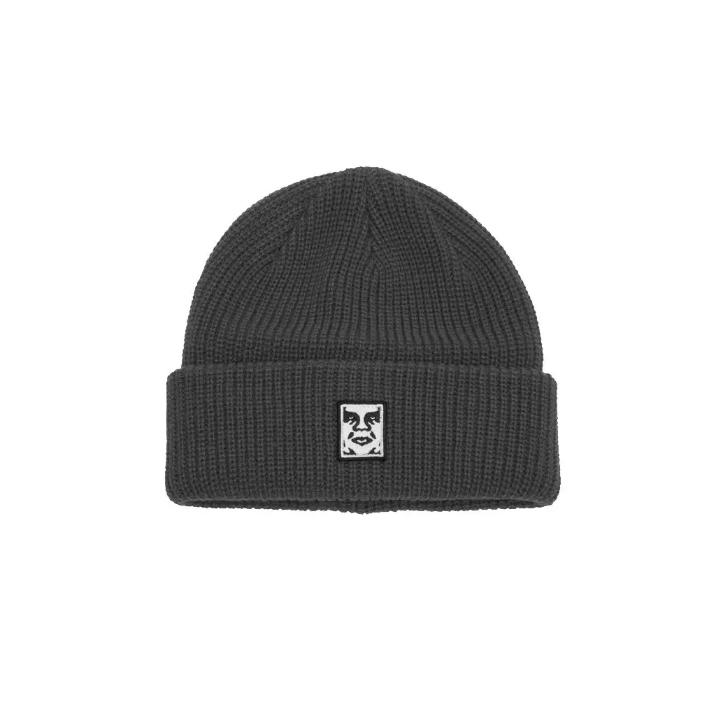 Obey Mid Icon Patch Cuff Beanie - Black 1