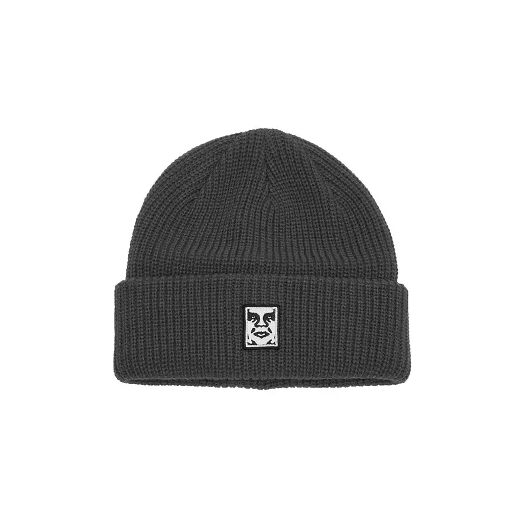 Obey Mid Icon Patch Cuff Beanie - Black 1