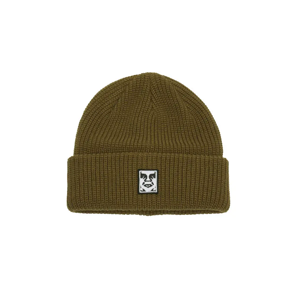 Obey Mid Icon Patch Cuff Beanie - Dull Army 1