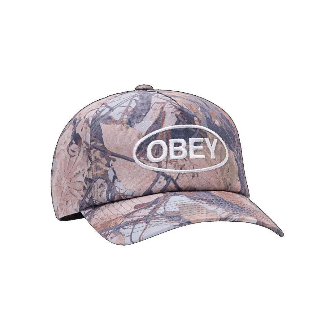 Obey Oval 5 Panel Strapback - Fence Camo 1