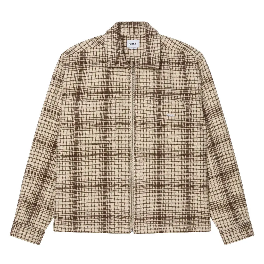 Obey Parker Zip Shirt Jacket - Unbleached Multi 1