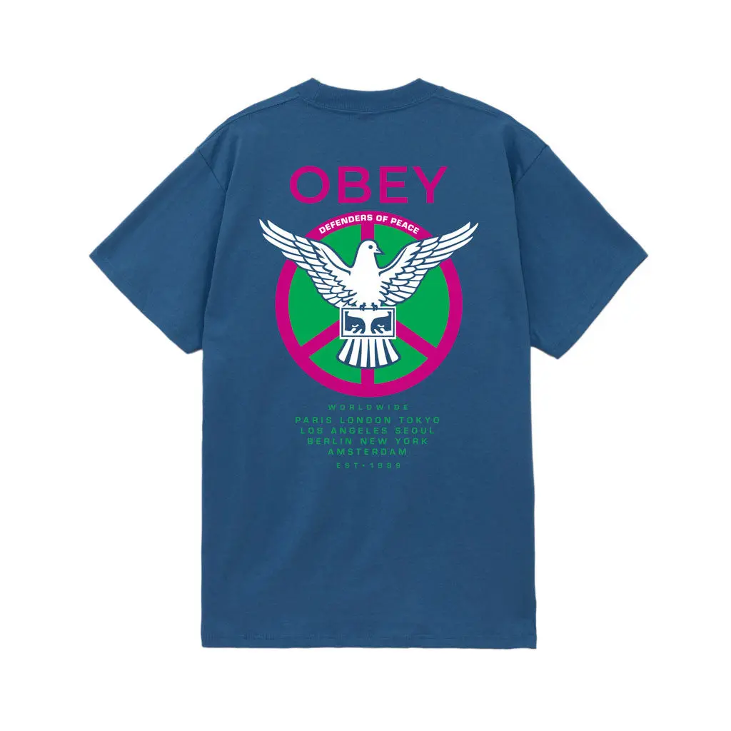 Obey Peace Defenders S/S Tee - Harbor Blue 1