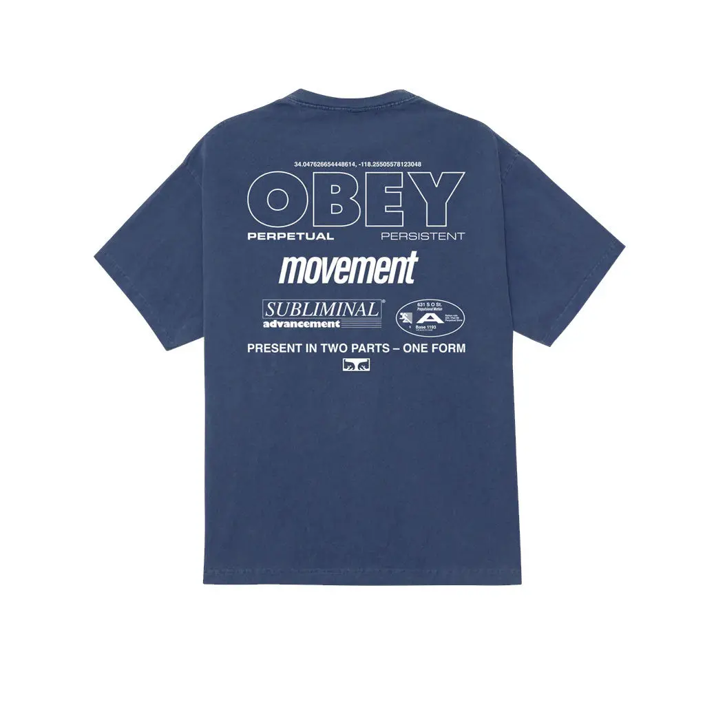 Obey Persistent Movement S/S Tee - Vintage Denim 1