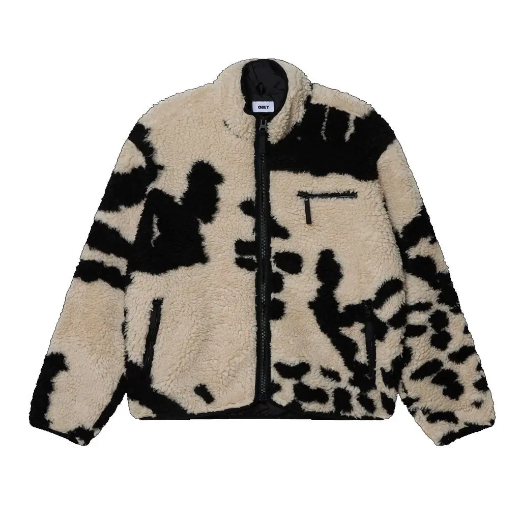 Obey Shaggy Sherpa Jacket - Clay Multi 1