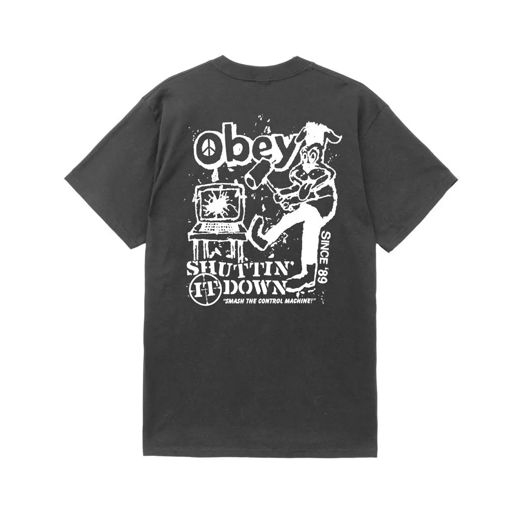 Obey Smash The Control Machine S/S Tee - Vintage Black 1