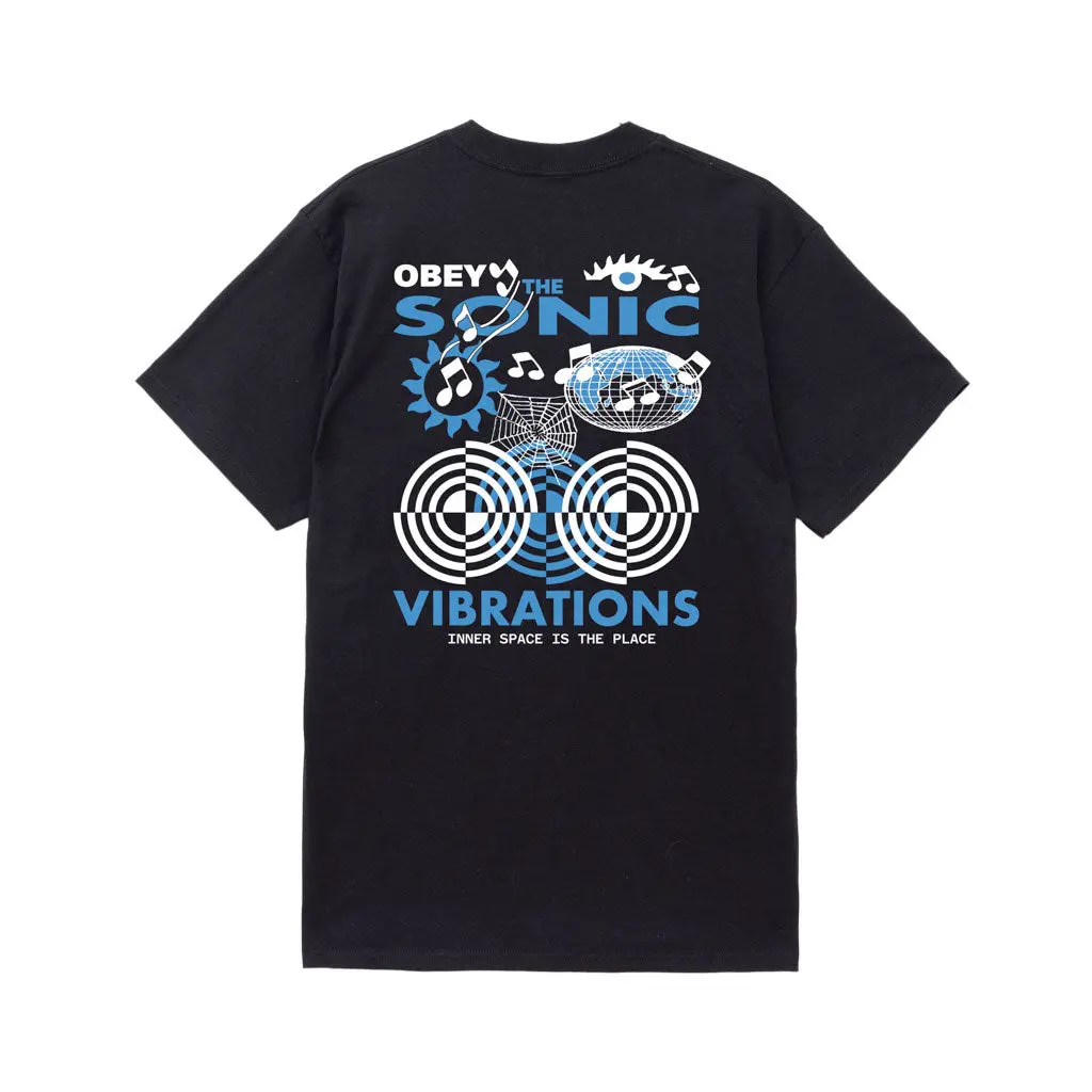 Obey Sonic Vibrations S/S Tee - Black 1
