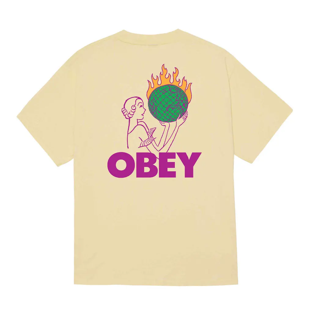 Obey World In Flames S/S Tee - Vintage White 1