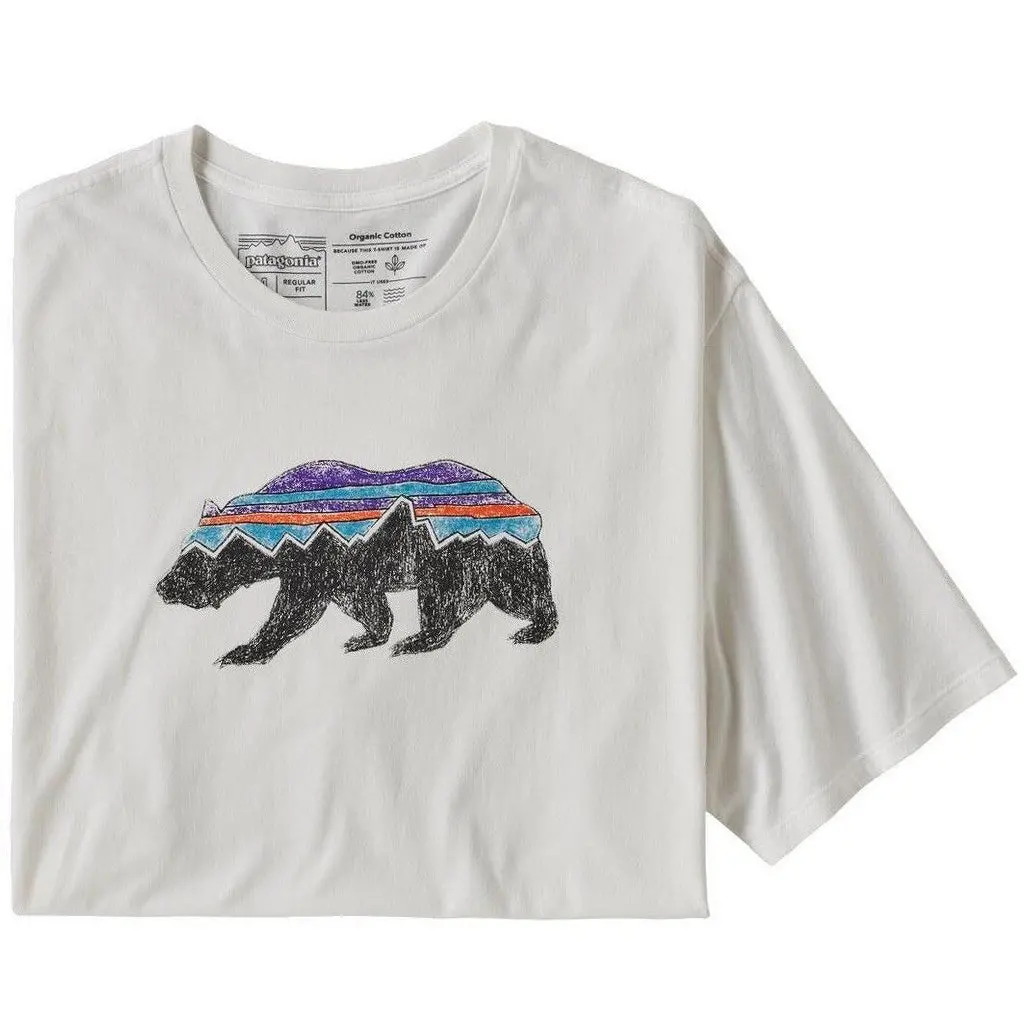 Patagonia Fitz Roy Bear Organic Cotton T-Shirt - Whi 38524 1