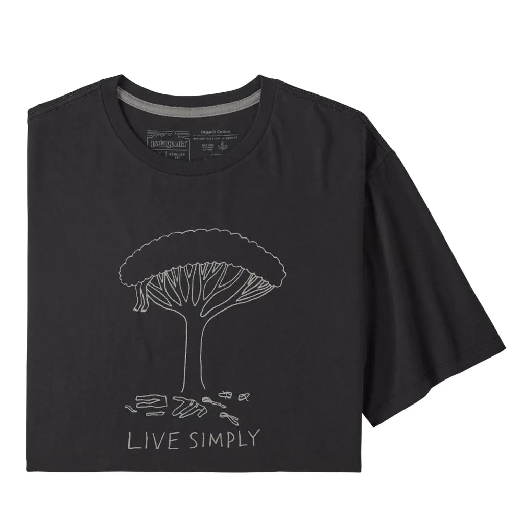 Patagonia Live Simply Midleaf Crisis Organic T-Shirt - Blk 38531 1
