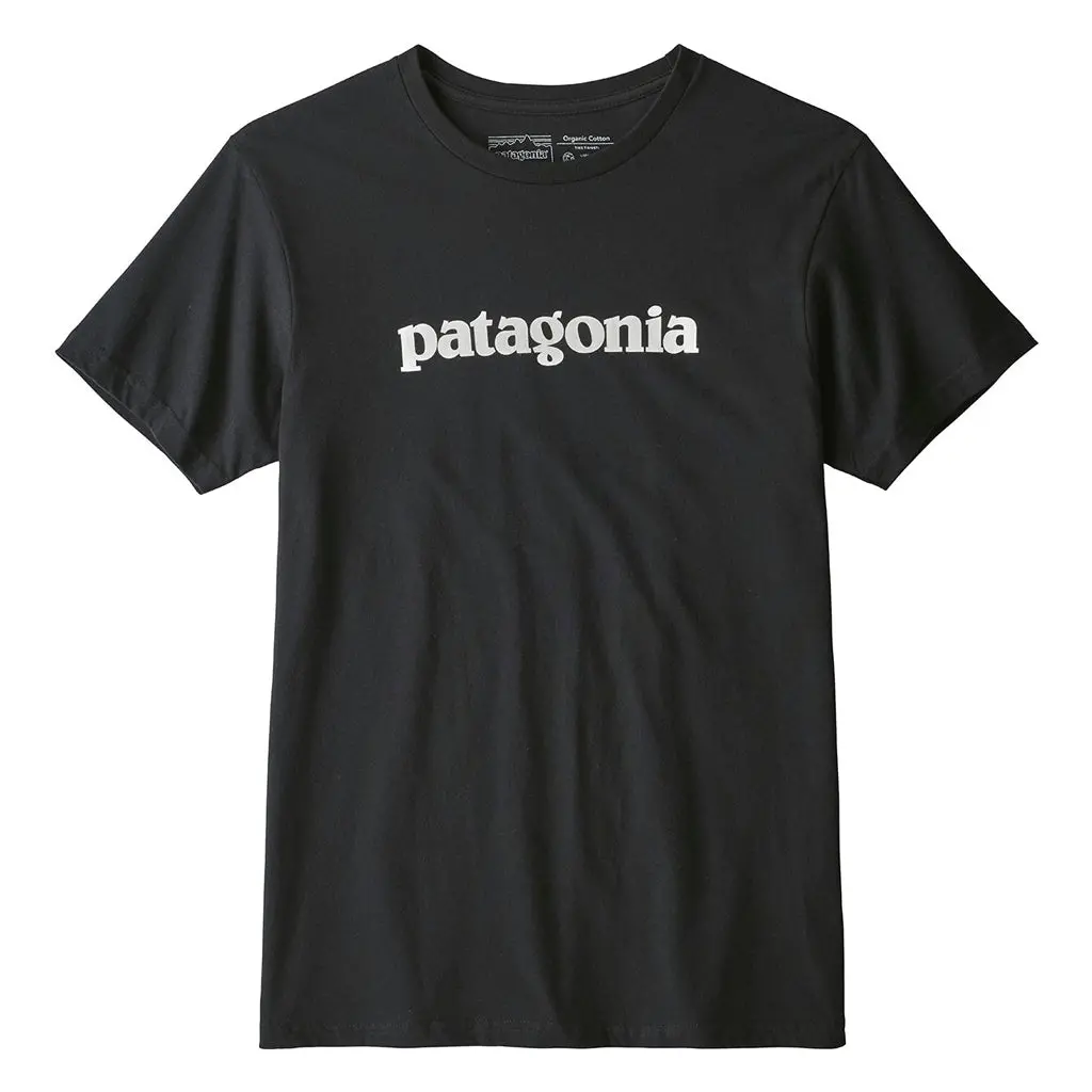 Patagonia Text Logo Organic T-Shirt - Black 39154 1