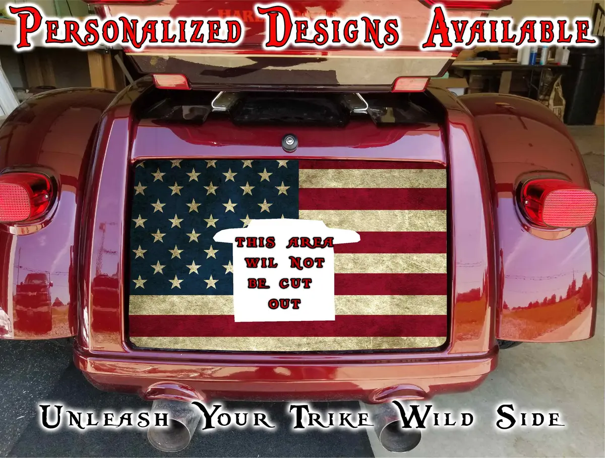 Antique Flag Harley Davidson Tri Glide Trunk Decal 1