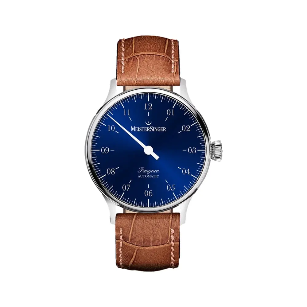 Pangaea 40Mm - Blue On Leather Strap 1