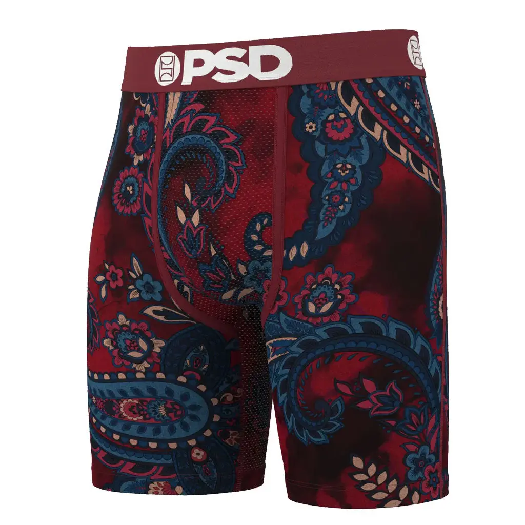 Psd Underwear Bordeaux Paisley Boxer Brief 1