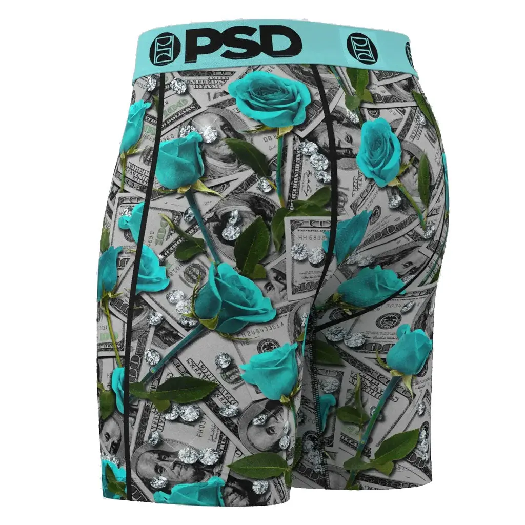 Psd Underwear Cash & Roses Teal Boxer Brief 1