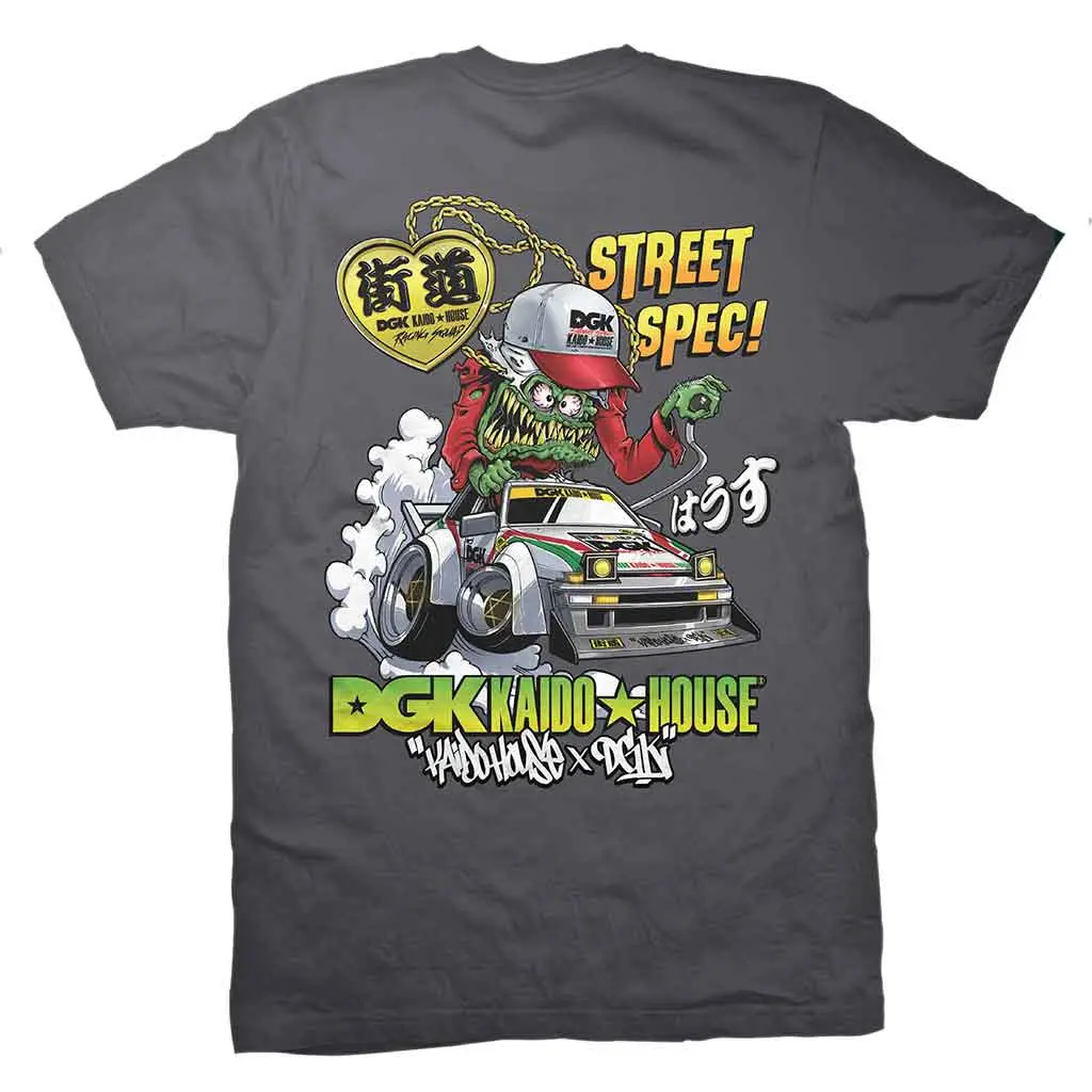 Dgk X Kaido House Wide Open Tee - Charcoal 1