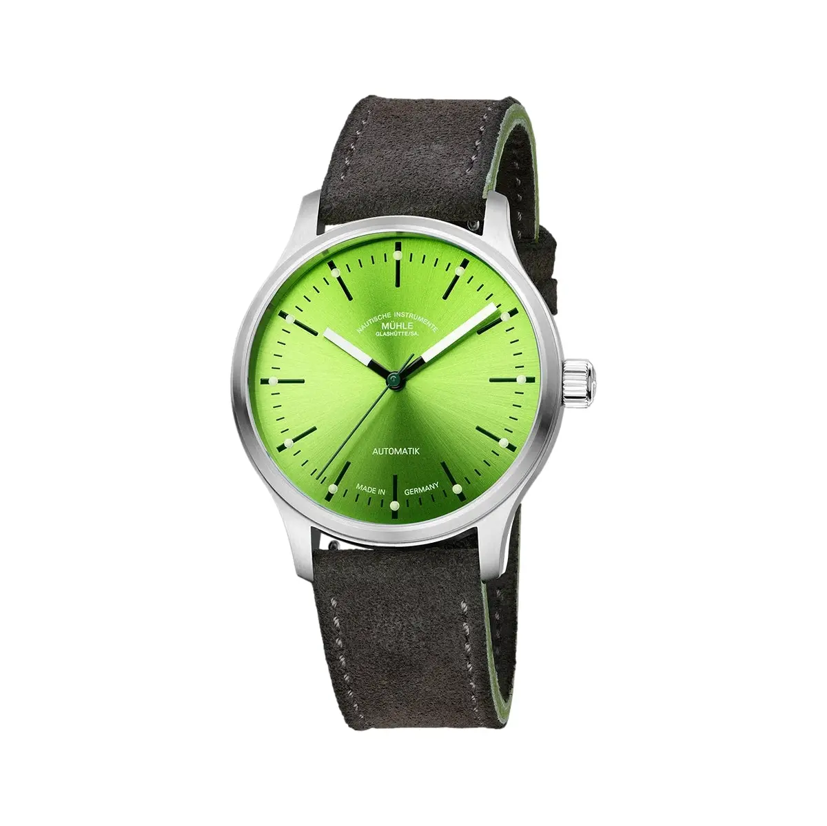 Panova 40Mm - Lime Green On Leather Strap 1