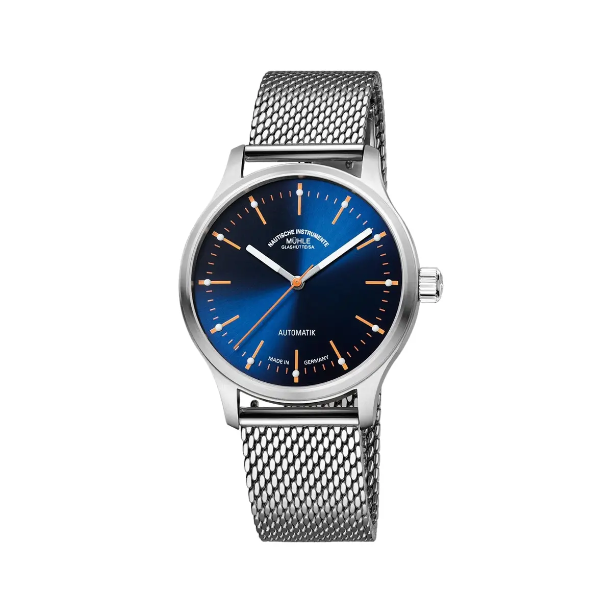 Panova 40Mm - Blue On Stainless Steel Milanaise Bracelet 1