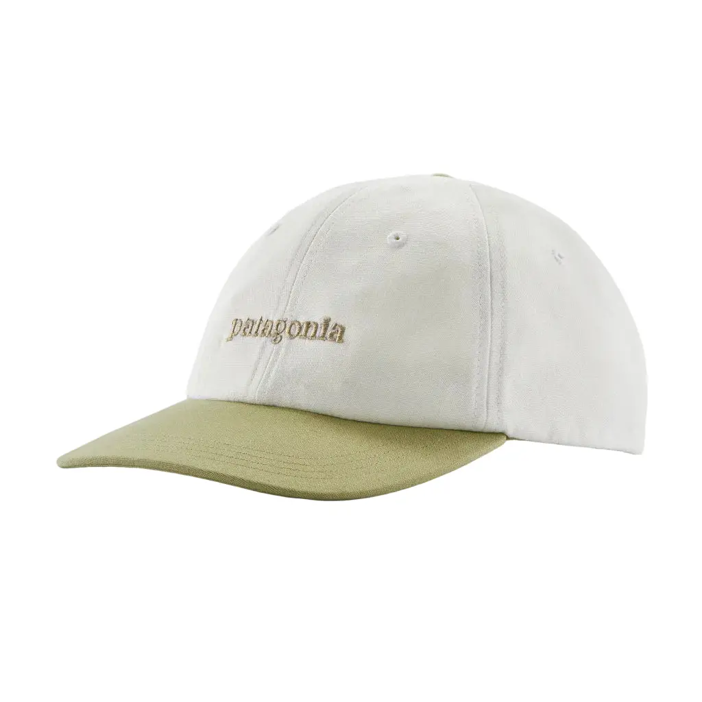 Patagonia Fitz Roy Icon Trad Cap - Text Logo: Birch White W/Gumtree Green (38364 Tbgm) 1