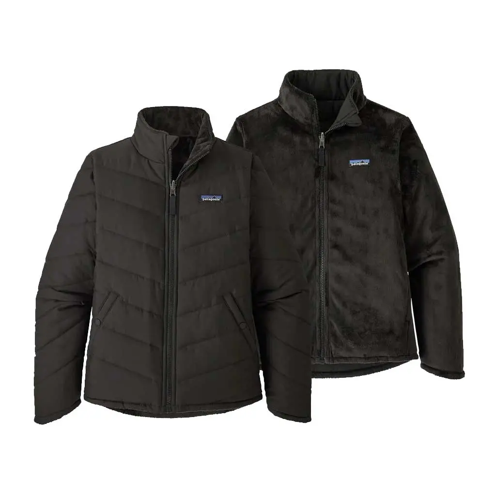 Patagonia Girl's Reverse Show Flower Jacket - Blk 68050 1