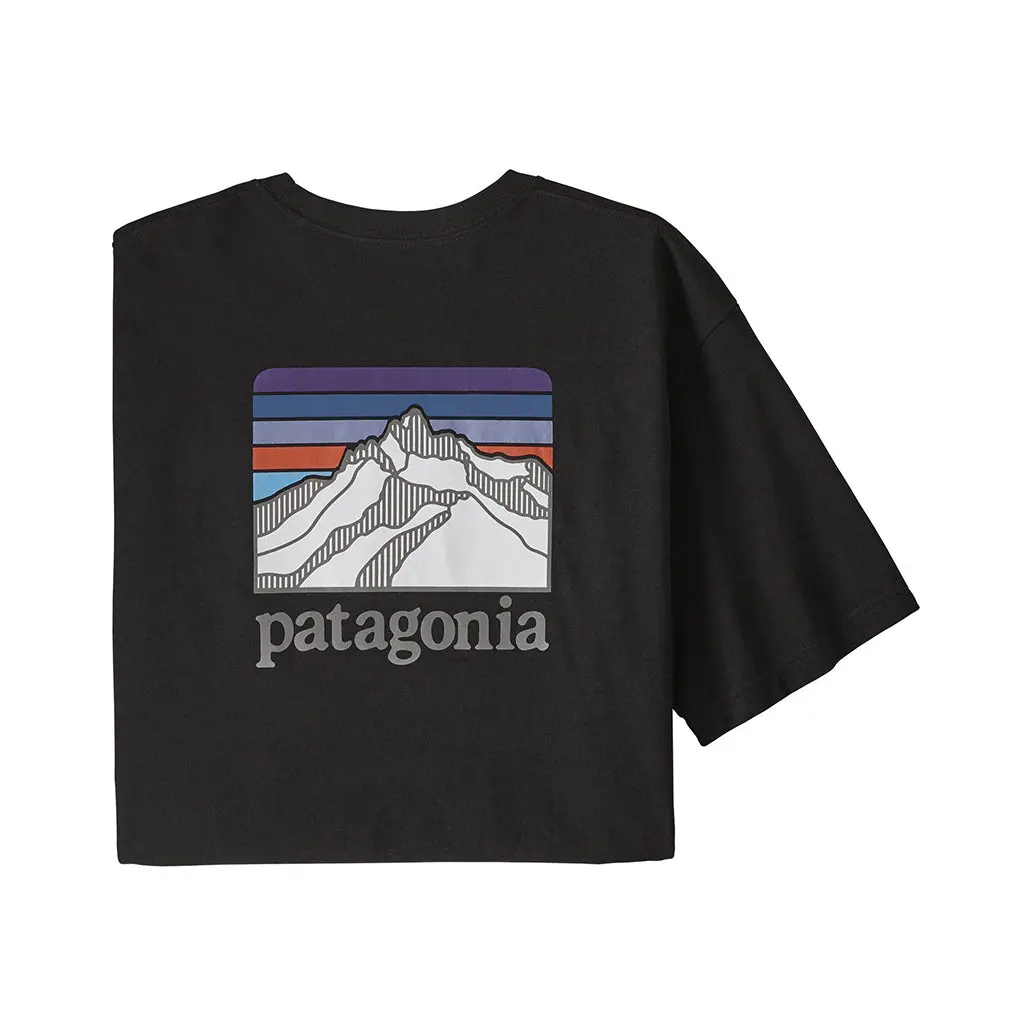Patagonia Men's Line Logo Ridge Pocket Responsibili-Tee - Black (Blk) 38511 1