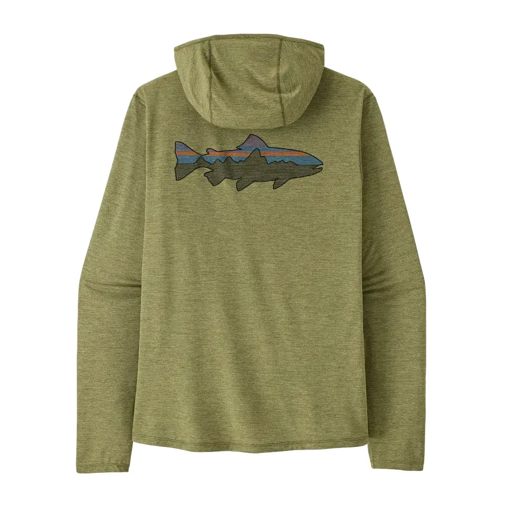 Patagonia Capilene Cool Sun Hoody Fitz Roy Trout - Caper Green Buckhorn Green X-Dye (44937 Cgbx) 1