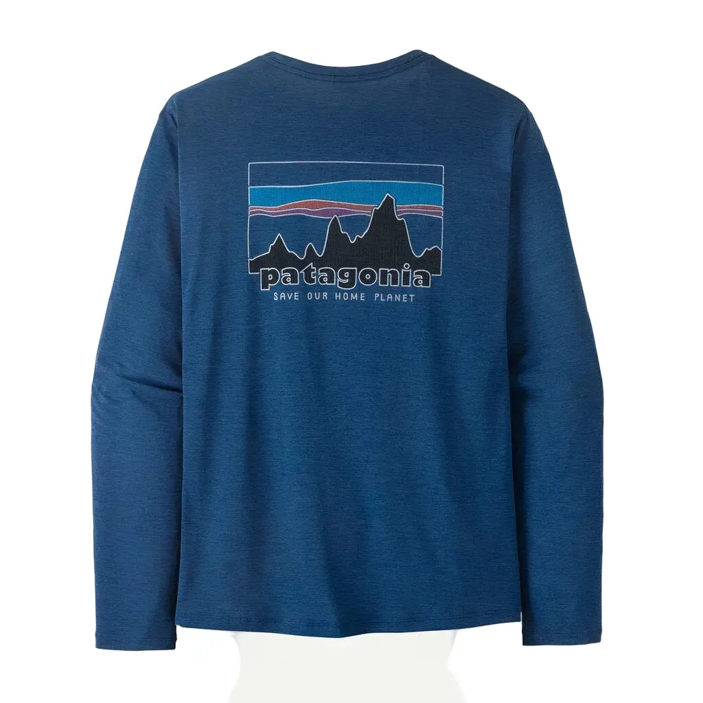 Patagonia L/S Capilene Cool Daily Graphic Shirt - '73 Skyline: Clement Blue X-Dye (45190 Sclx) 1