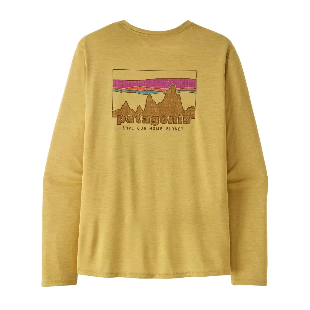 Patagonia L/S Capilene Cool Daily Shirt - '73 Skyline: Limestone Yellow - Light Limestone Yellow X-Dye (45454 Lmyx) 1