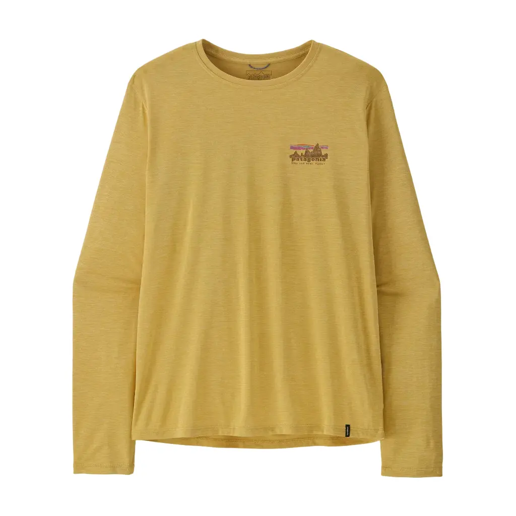 Patagonia L/S Capilene Cool Daily Shirt - '73 Skyline: Limestone Yellow - Light Limestone Yellow X-Dye (45454 Lmyx) 2