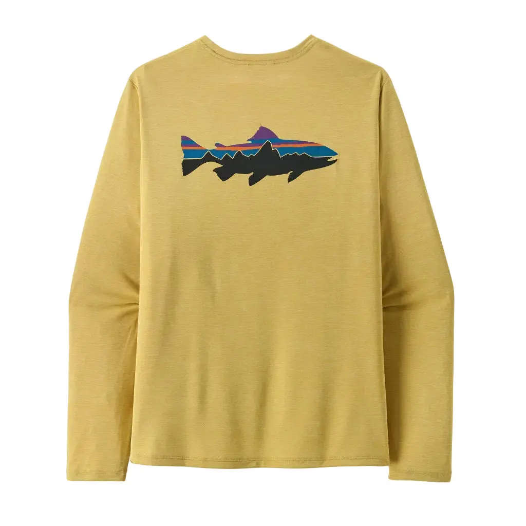 Patagonia L/S Capilene Cool Daily Shirt - Fitz Roy Trout: Limestone Yellow - Light Limestone Yellow X-Dye (45452 Lmyx) 1