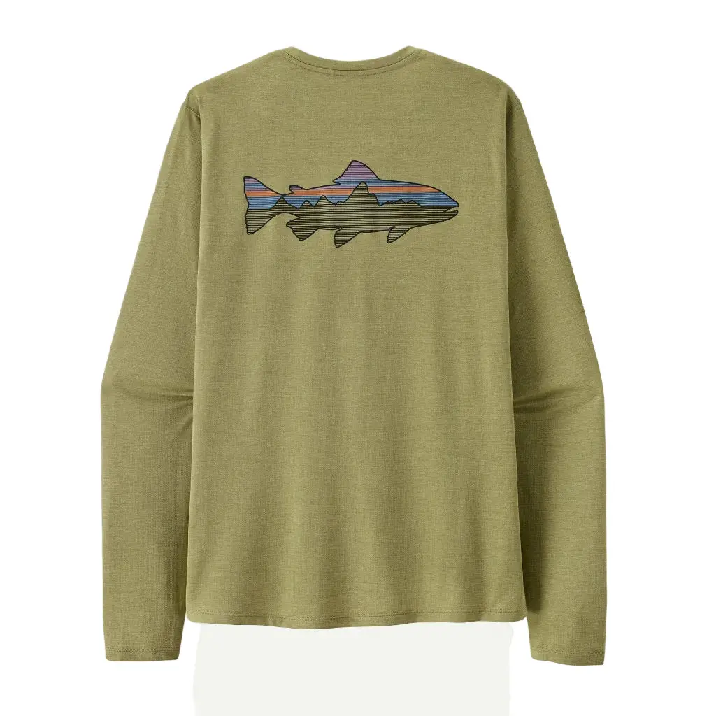 Patagonia L/S Capilene Cool Sun Shirt Fitz Roy Trout - Gumtree Green - Light Gumtree Green X-Dye (44932 Ggnx) 1
