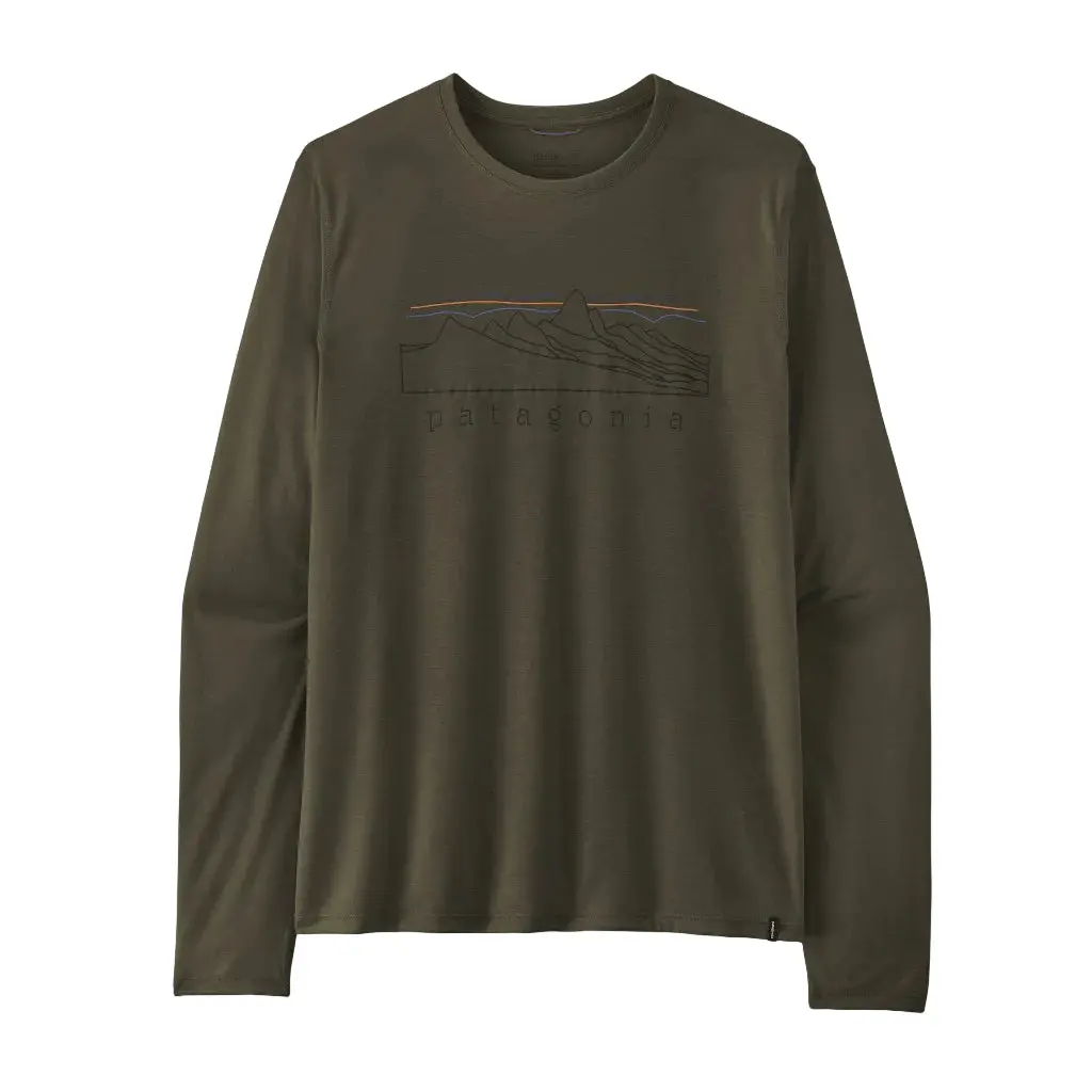 Patagonia L/S Capilene Cool Trail Shirt - Strata Peaks: Basin Green (23711 Bsng) 1
