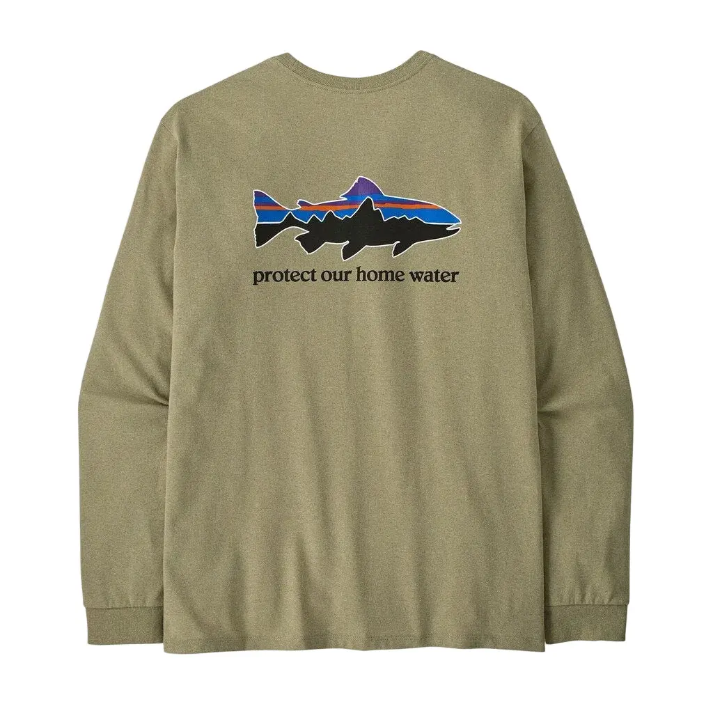 Patagonia L/S Home Water Trout Responsibili-Tee - Gumtree Green (Gmtg) 1