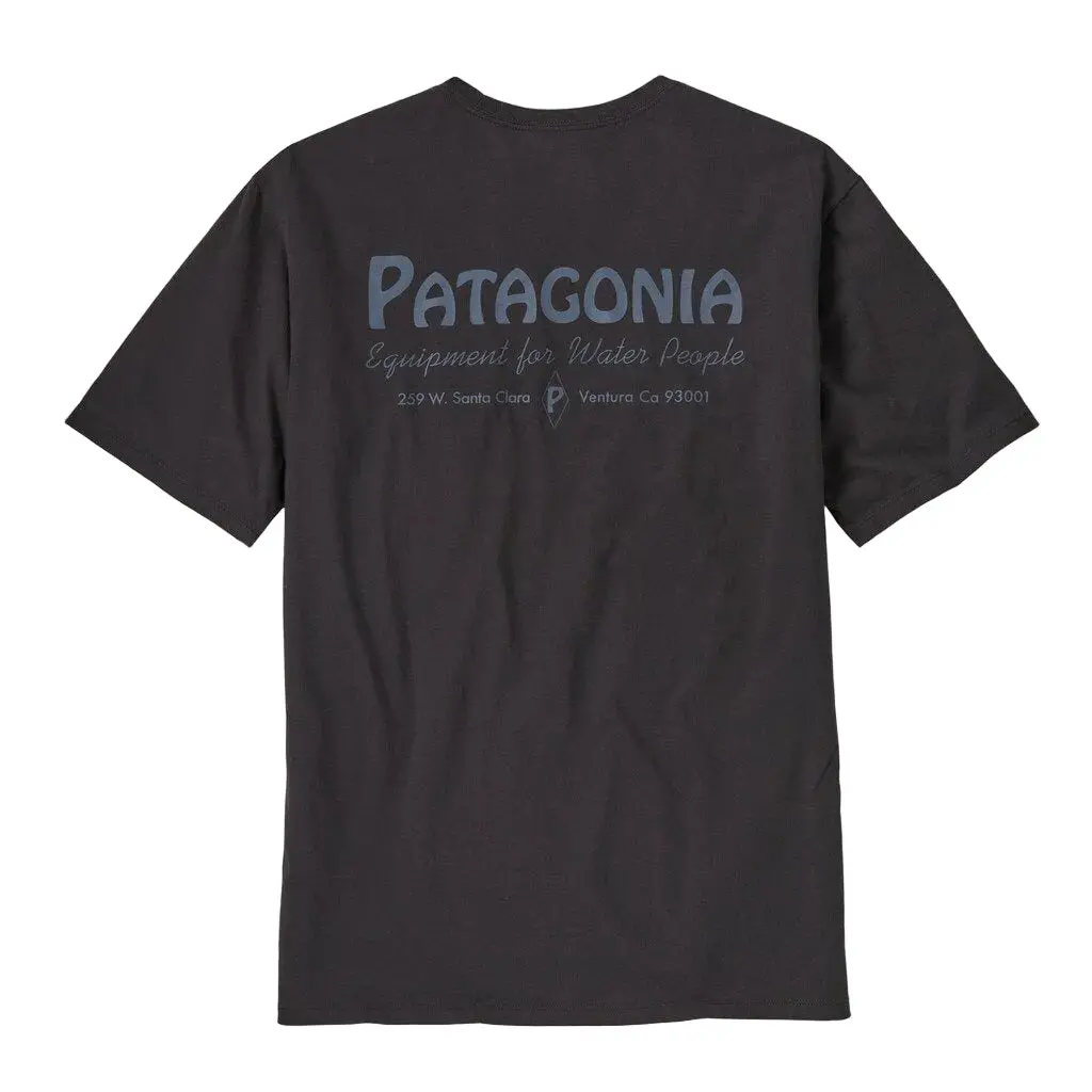 Patagonia Water People Organic Pocket T-Shirt - Water People Banner: Ink Black (37734 Wpib) 1