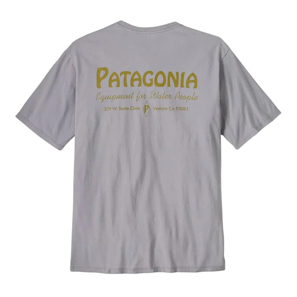 Patagonia Water People Organic Pocket T-Shirt - Water People Banner: Permafrost Purple (37734 Wbpe) 1