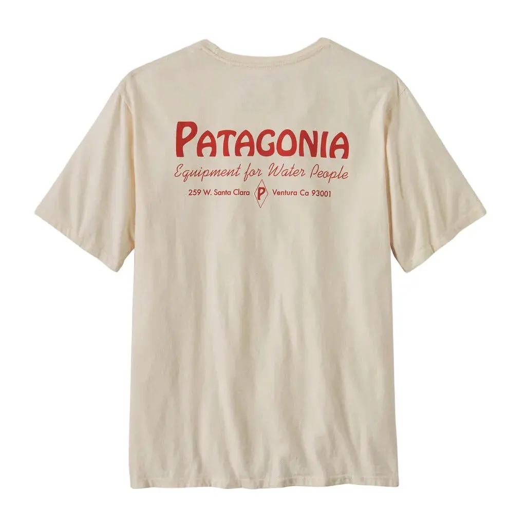 Patagonia Water People Organic Pocket T-Shirt - Water People Banner: Undyed Natural (37734 Wpnl) 1