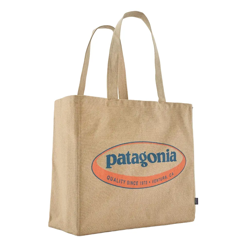 Patagonia Recycled Oversized Tote - '95 Oval Logo: Classic Tan (59255 Olcc) 1