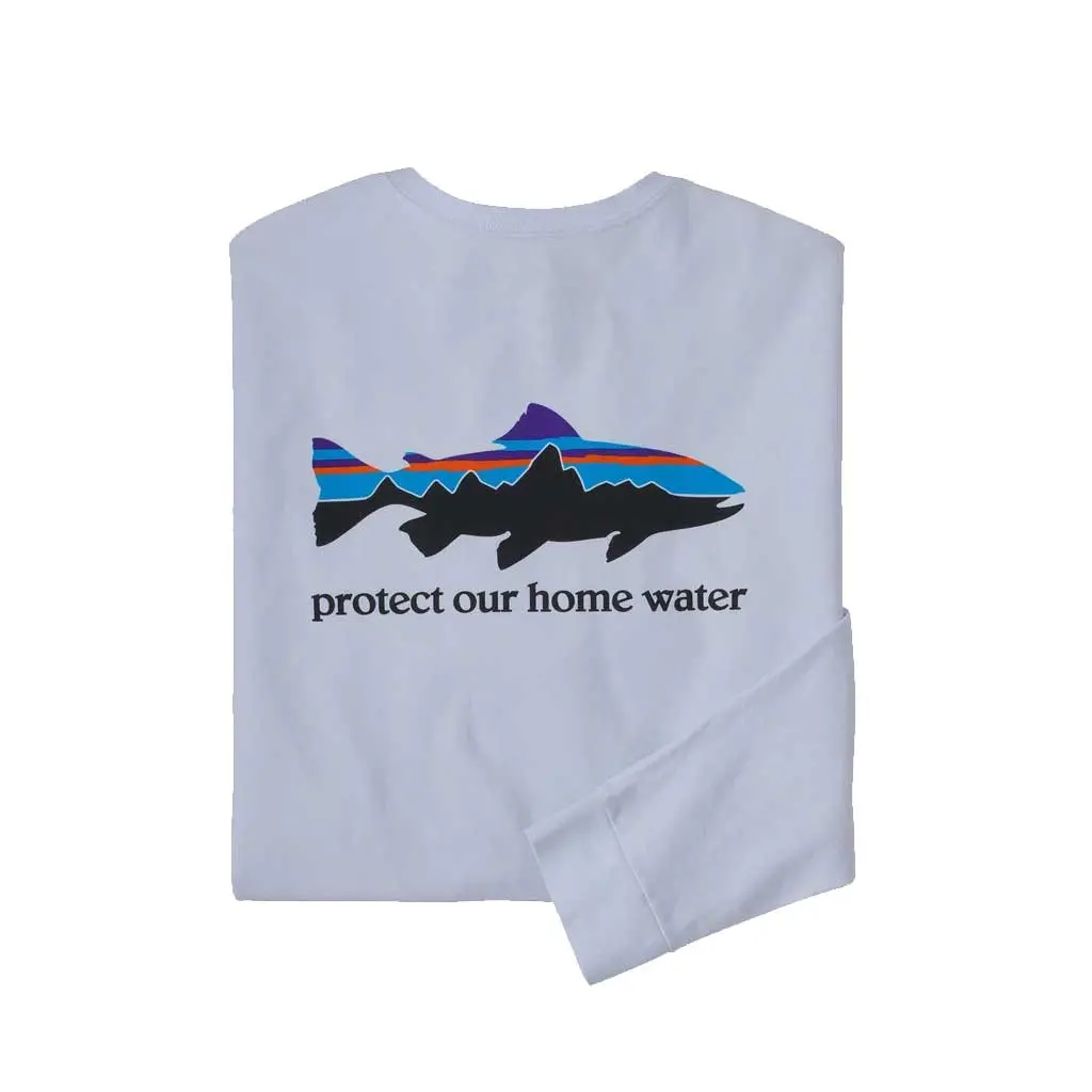 Patagonia L/S Home Water Trout Responsibili Tee - Whi 37574 1
