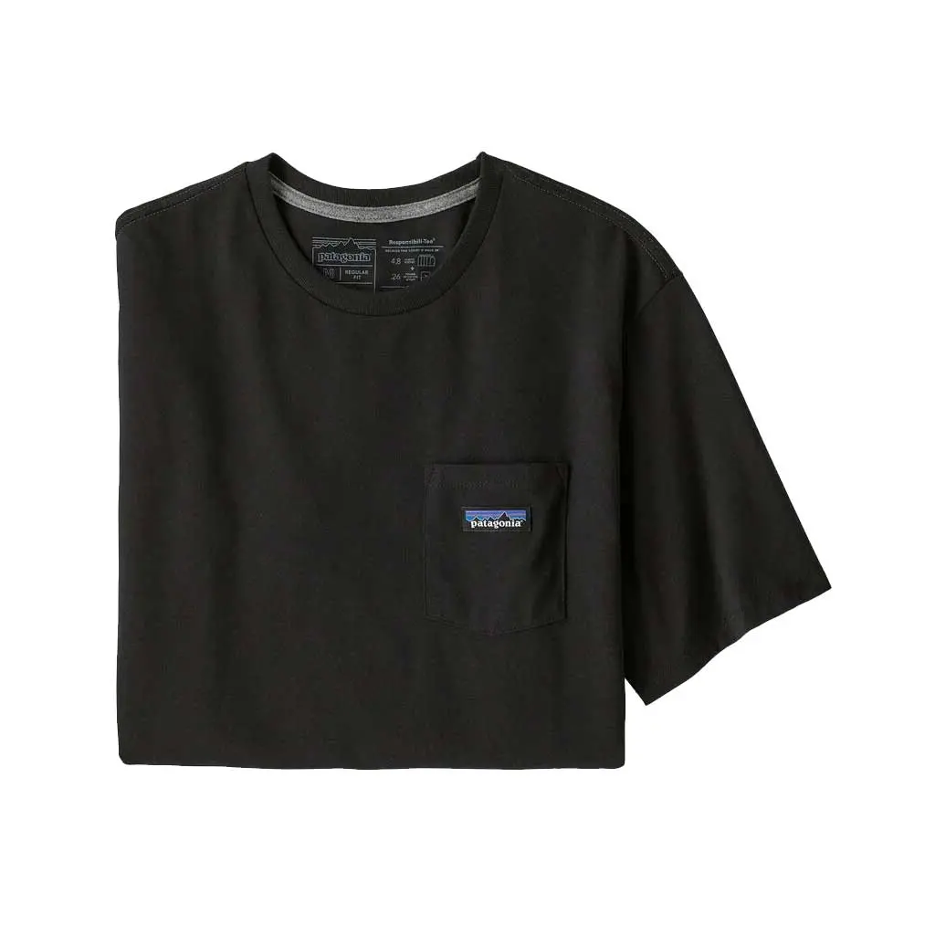 Patagonia P-6 Label Pocket Responsibili Tee - Blk 37406 1