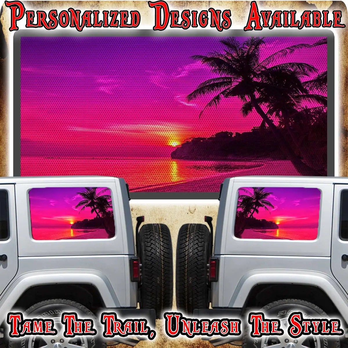 Sunset Rear Quarter Window See Through Graphic. 1