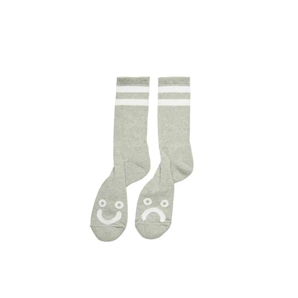 Polar Happy Sad Socks - Heather Grey 1