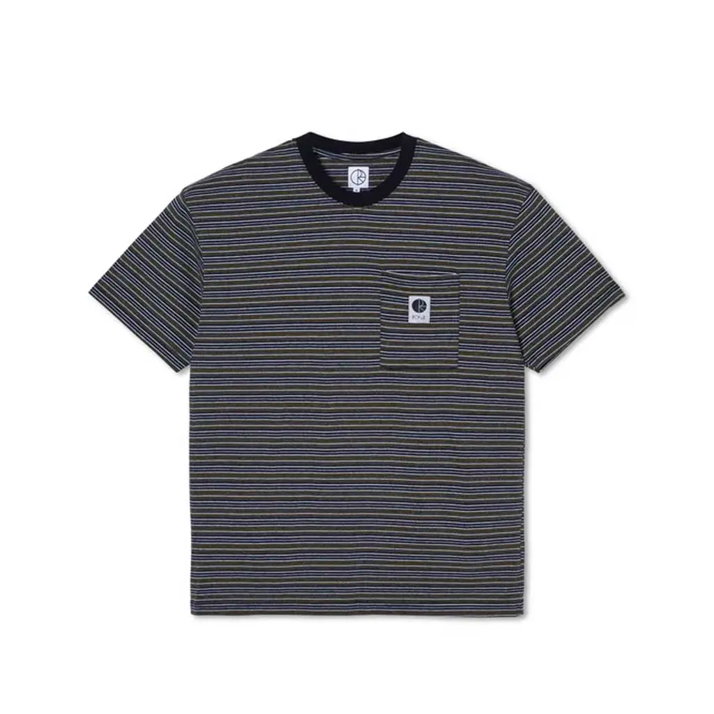 Polar Stripe Pocket Tee - Black/Green 1