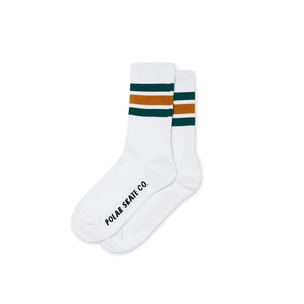Polar Stripe Socks - White/Teal/Orange 1