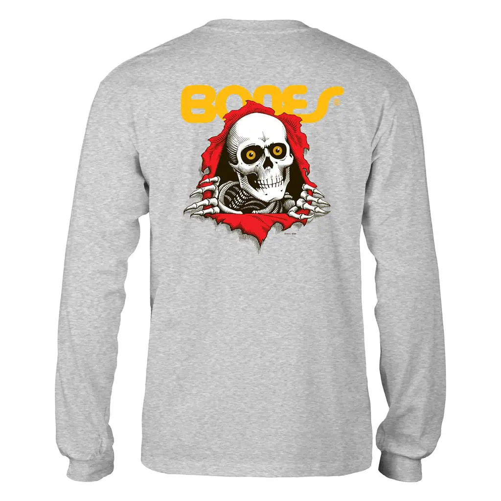 Skate One Powell Peralta Ripper L/S Tee - Heather Grey 1