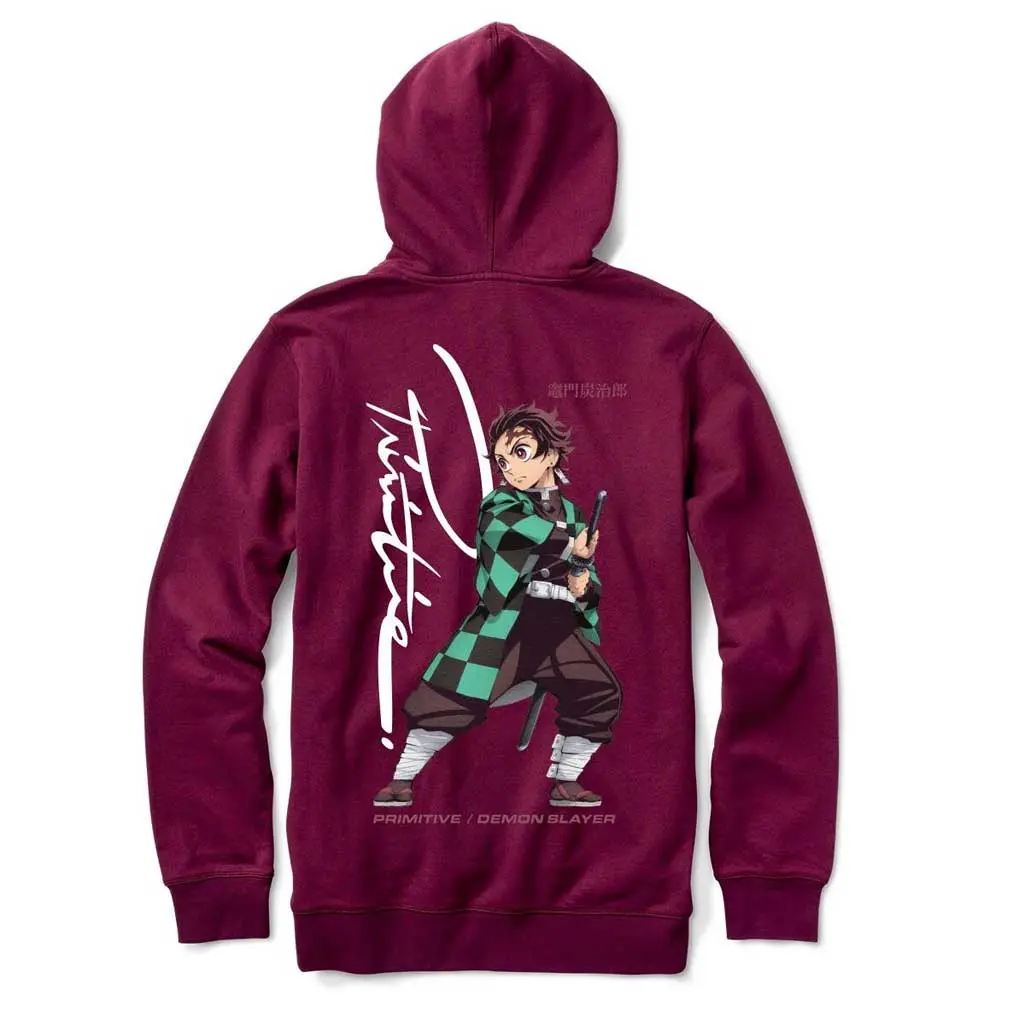 Primitive X Demon Slayer Tanjiro Hoodie - Burgundy 1