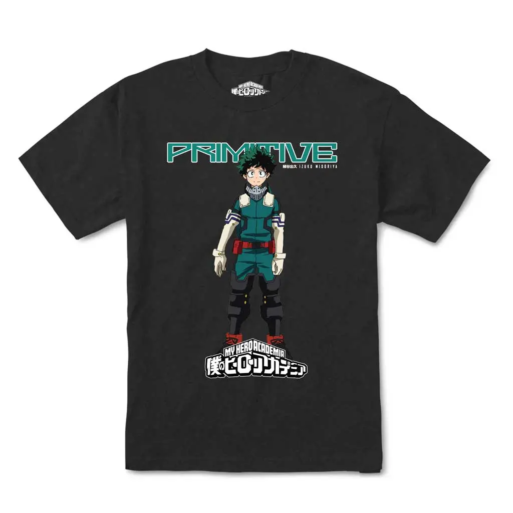 Primitive X My Hero Academia Izuku Midoriya Washed Tee - Black 1