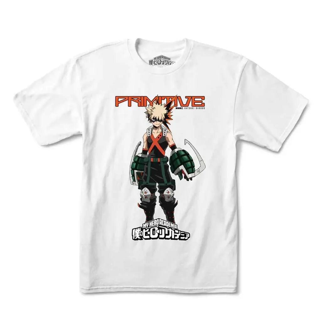 Primitive X My Hero Academia Katsuki Bakugo Tee - White 1