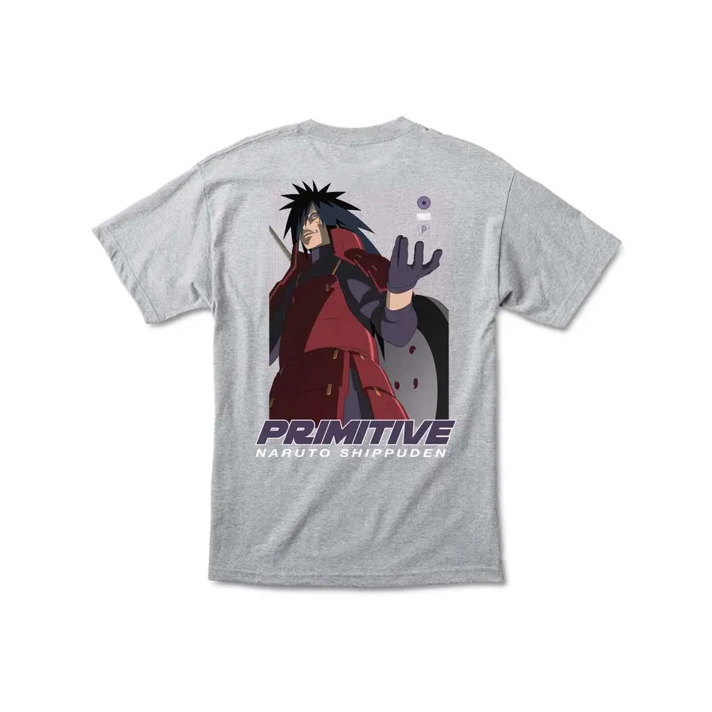 Primitive X Naruto Madara Uchiha Tee - Athletic Heather 1