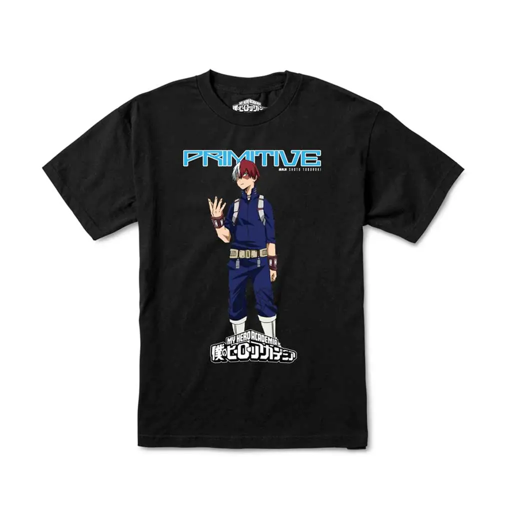 Primitive X My Hero Academia Shoto Todoroki Tee - Black 1