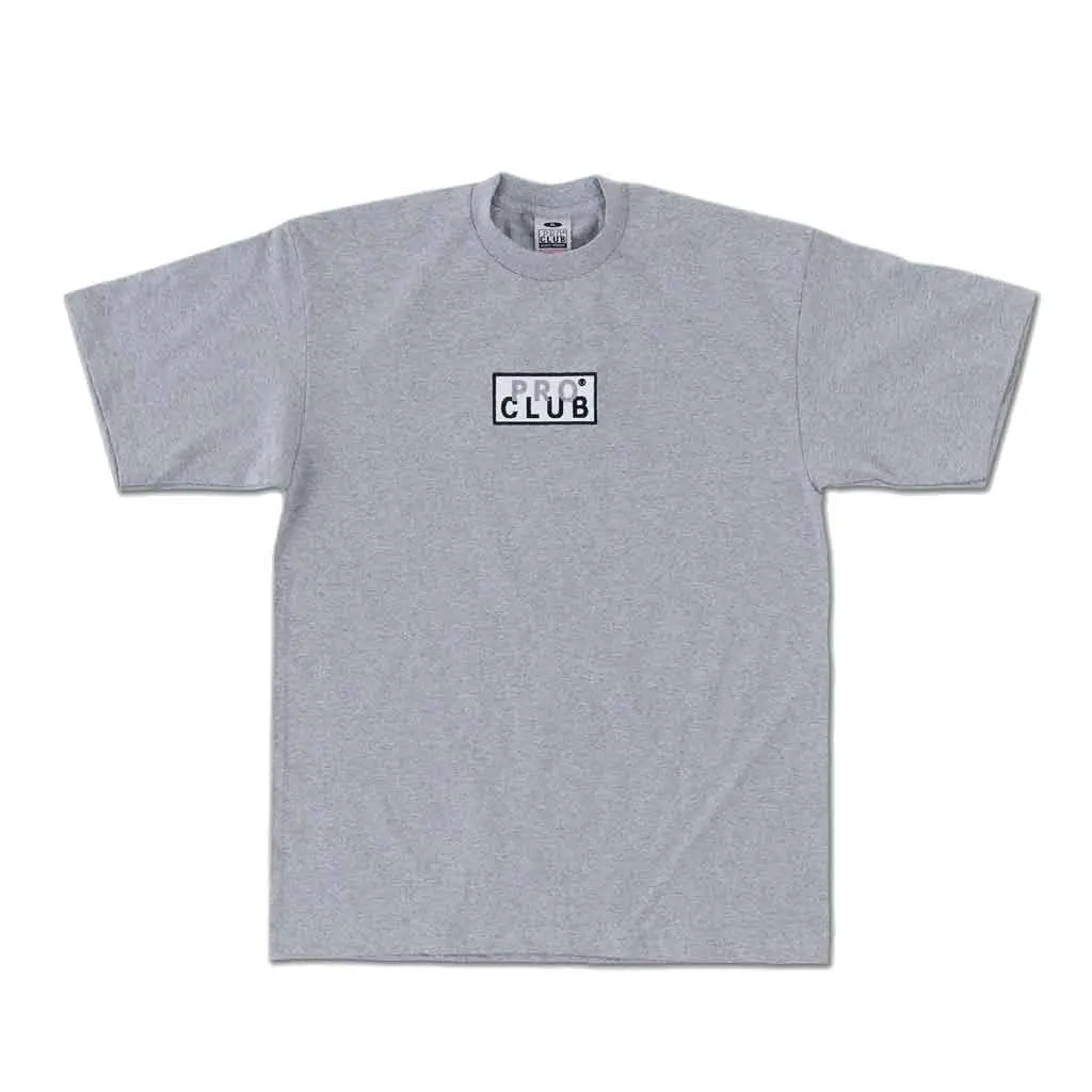 Pro Club Embroidered Heavyweight S/S Tee - Heather Grey 1