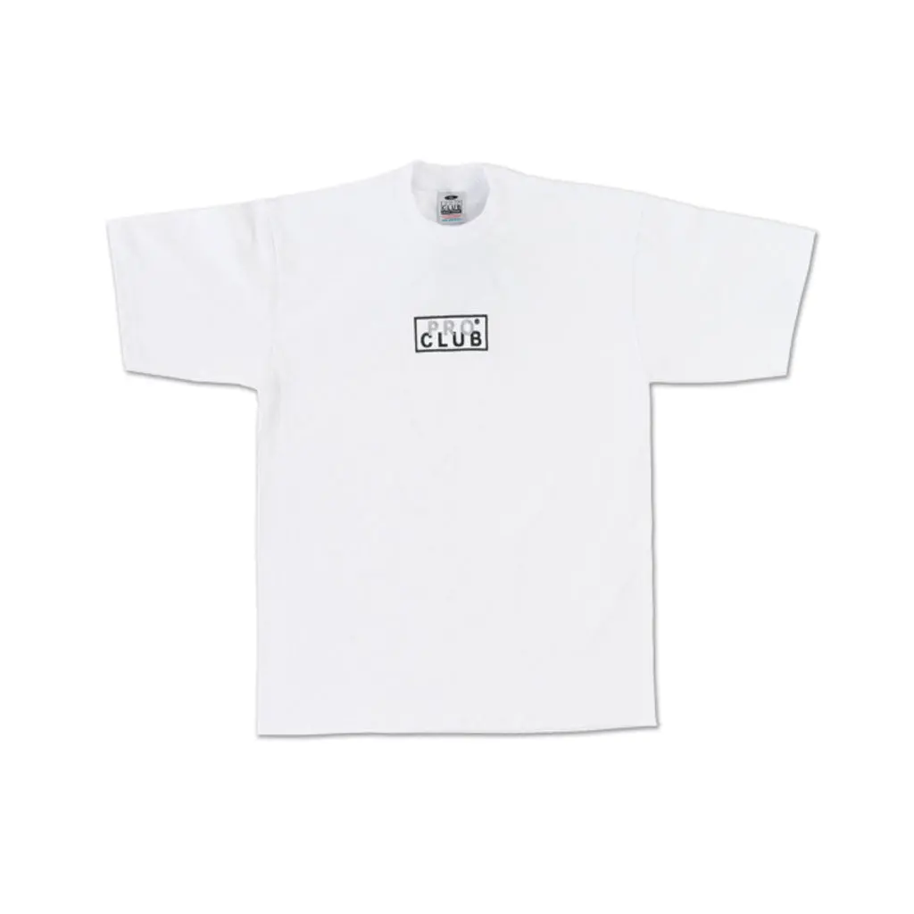 Pro Club Embroidered Heavyweight Box Logo S/S Tee - White 1